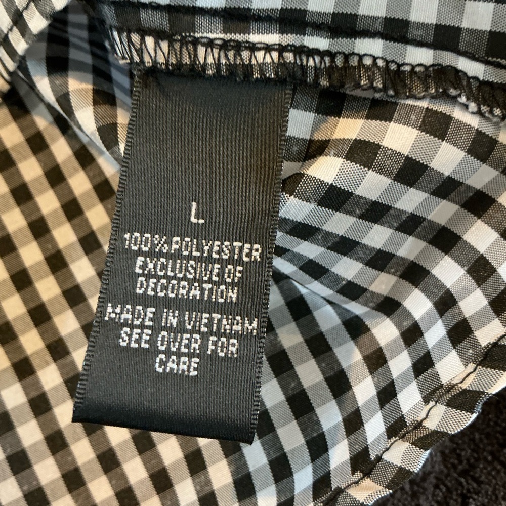 🌹 ALYX Black and White Plaid Top / Blouse - Size Large - Picture 6 of 6
